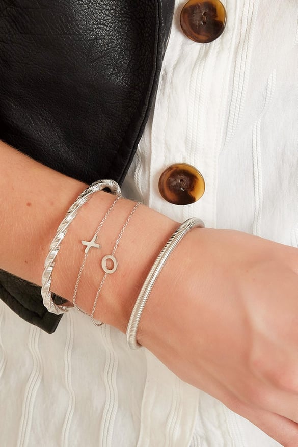Roestvrij stalen armband initiaal U Zilver Stainless Steel