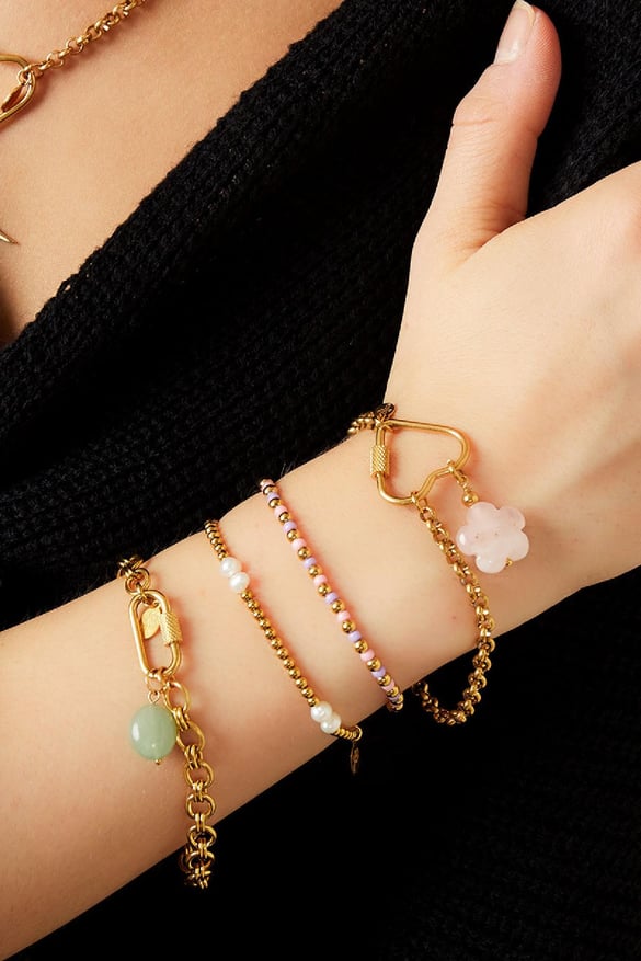 Bracciale a cuore in acciaio inossidabile Gold Stainless Steel 2
