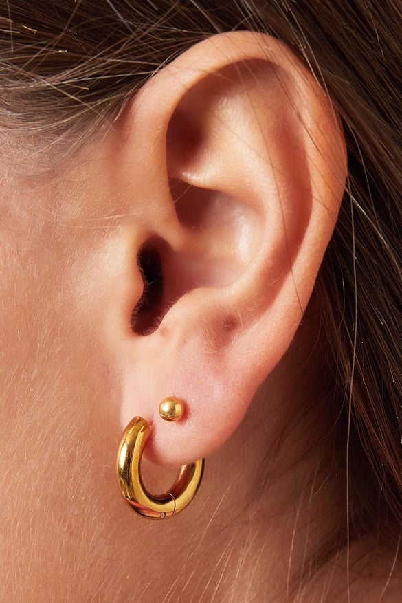 Boucles d'oreilles grosses créoles Argenté Acier inoxydable
