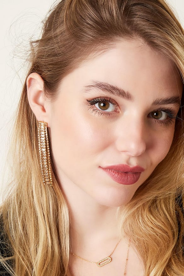 Pendientes de acero inoxidable Shimmer Plata