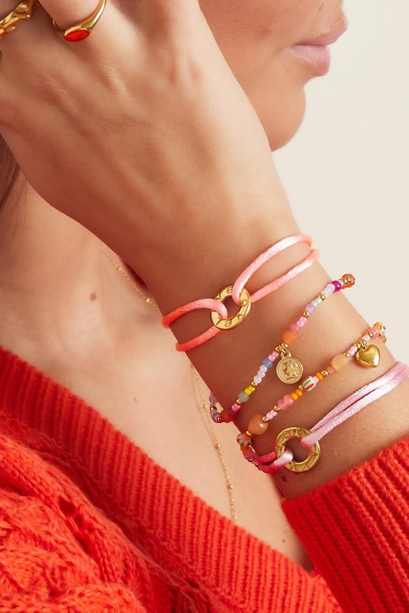Kralen armband Rosé Natuursteentjes
