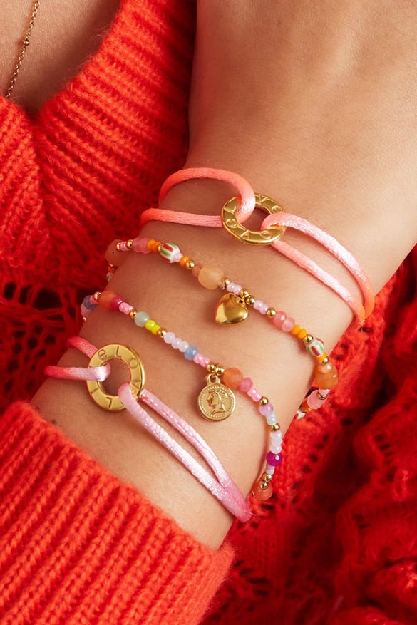 Color beads bracelet coin Multi Natural stones