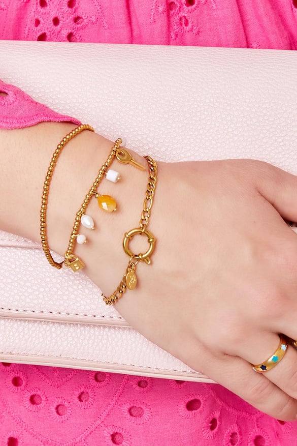 Paslanmaz çelik bilezik boncukları Gold Stainless Steel