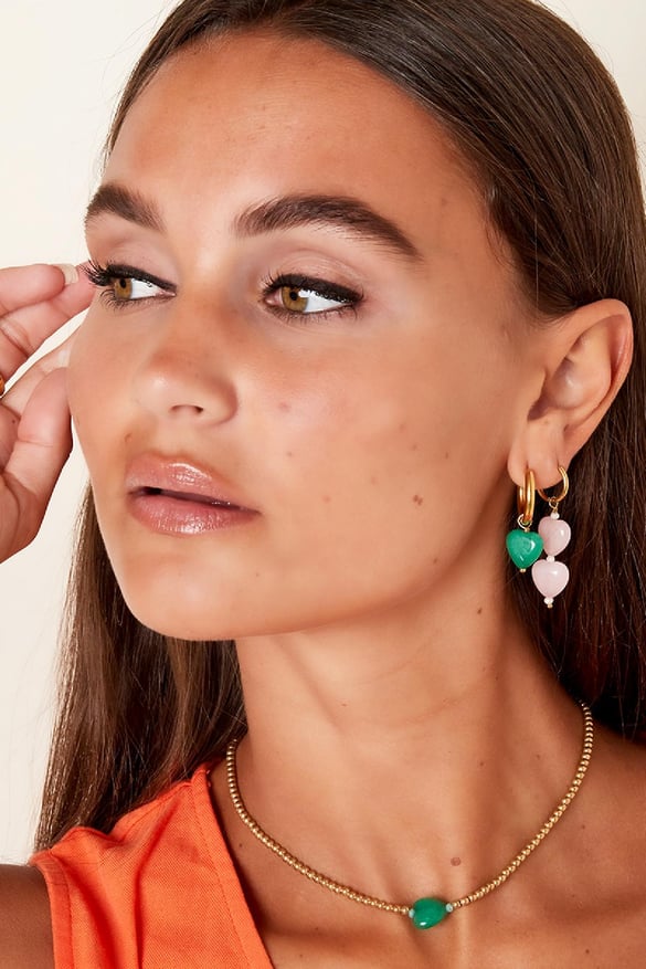 Heart earrings - #summergirls collection Green Stainless Steel 2