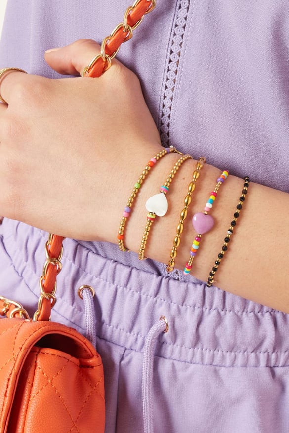 Herzarmband - #summergirls-Kollektion Goldfarbe Edelstahl