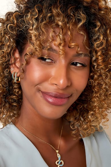 Earrings zircon stones Rose Stainless Steel h5 Picture2