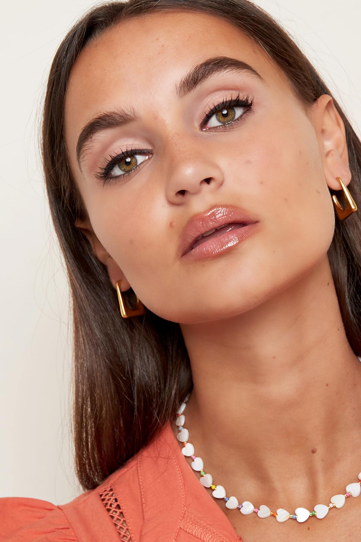 Earrings funky rectangle Silver Color Stainless Steel h5Picture2