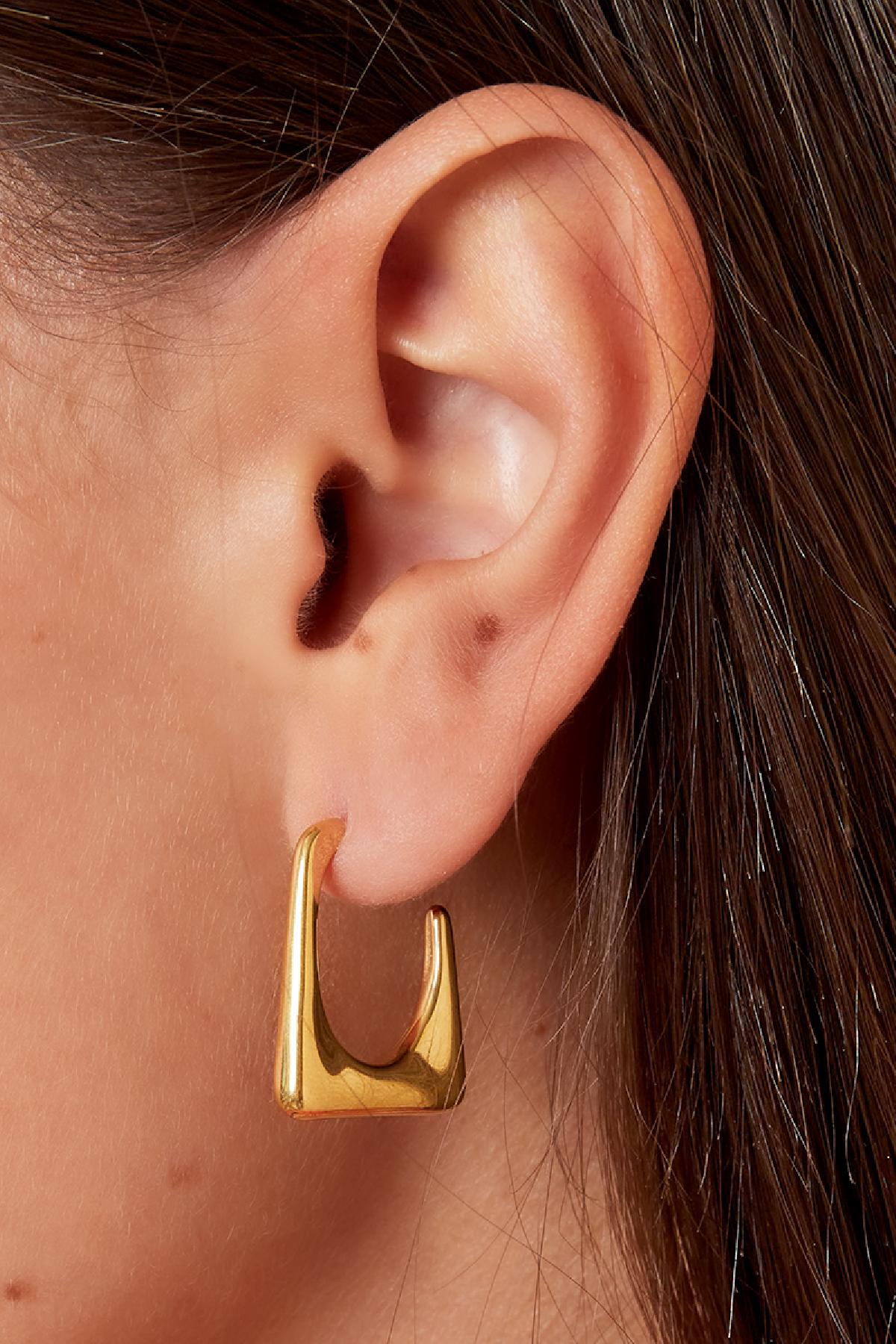 Earrings funky rectangle Silver Color Stainless Steel h5Picture3