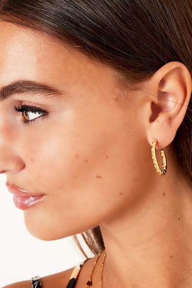 Big stainless steel earrings twisted Silver color h5 Picture3