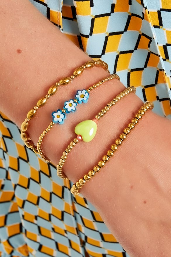 Mavi papatya bileklik - #summergirls koleksiyonu Gold Hematite 2