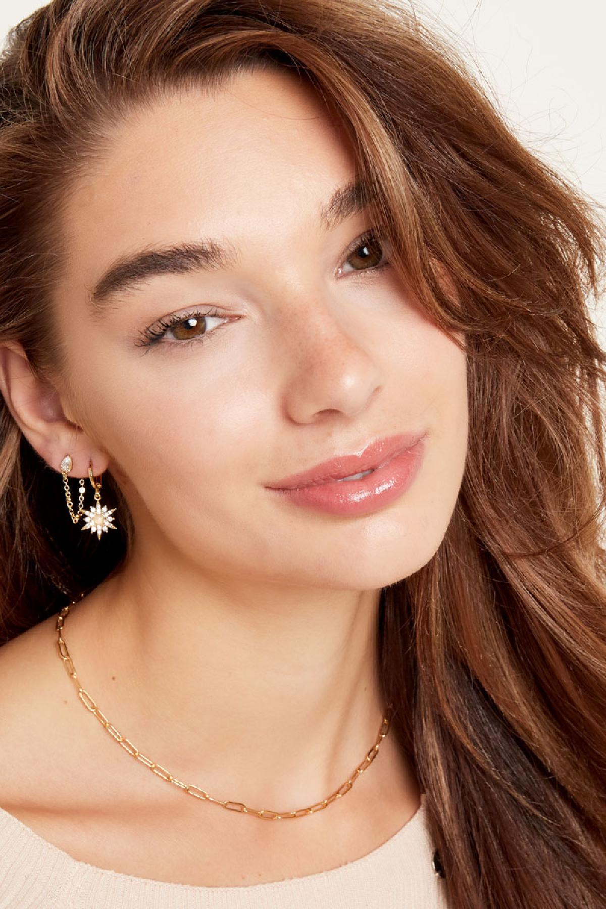 Earrings star - Sparkle collection Silver Color Copper Picture2