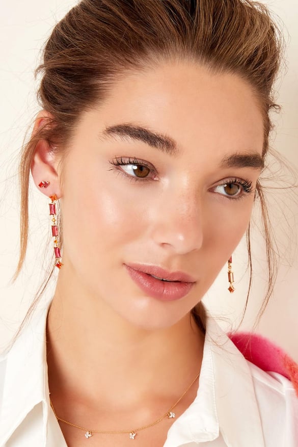 Earrings colored stones - Sparkle collection Gold color Copper