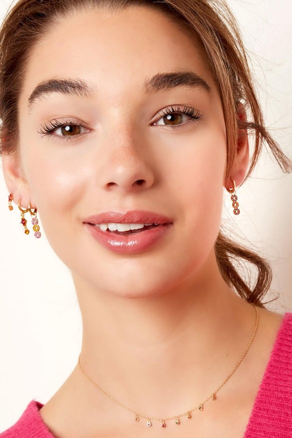 Earrings three circles - Sparkle collection Gold Color Copper