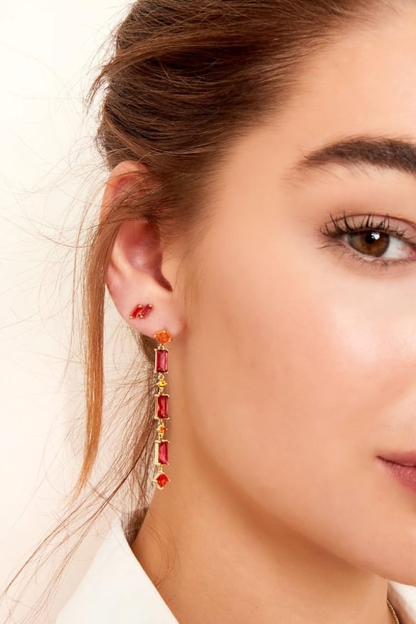 Ear studs colored stones - Sparkle collection Gold color Copper 2