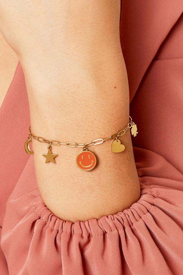 Pulsera con dijes Color dorado Acero inoxidable