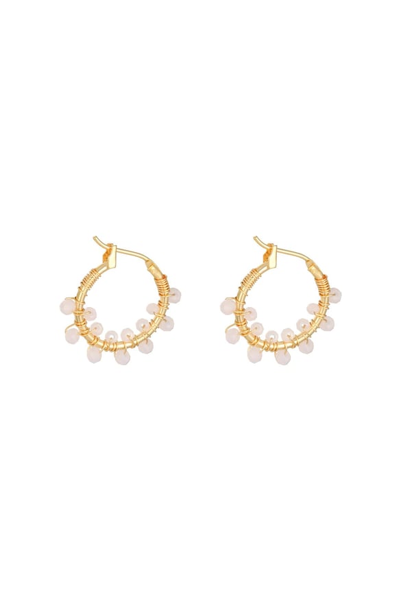 Earrings Colorful Crystal Beads Pink