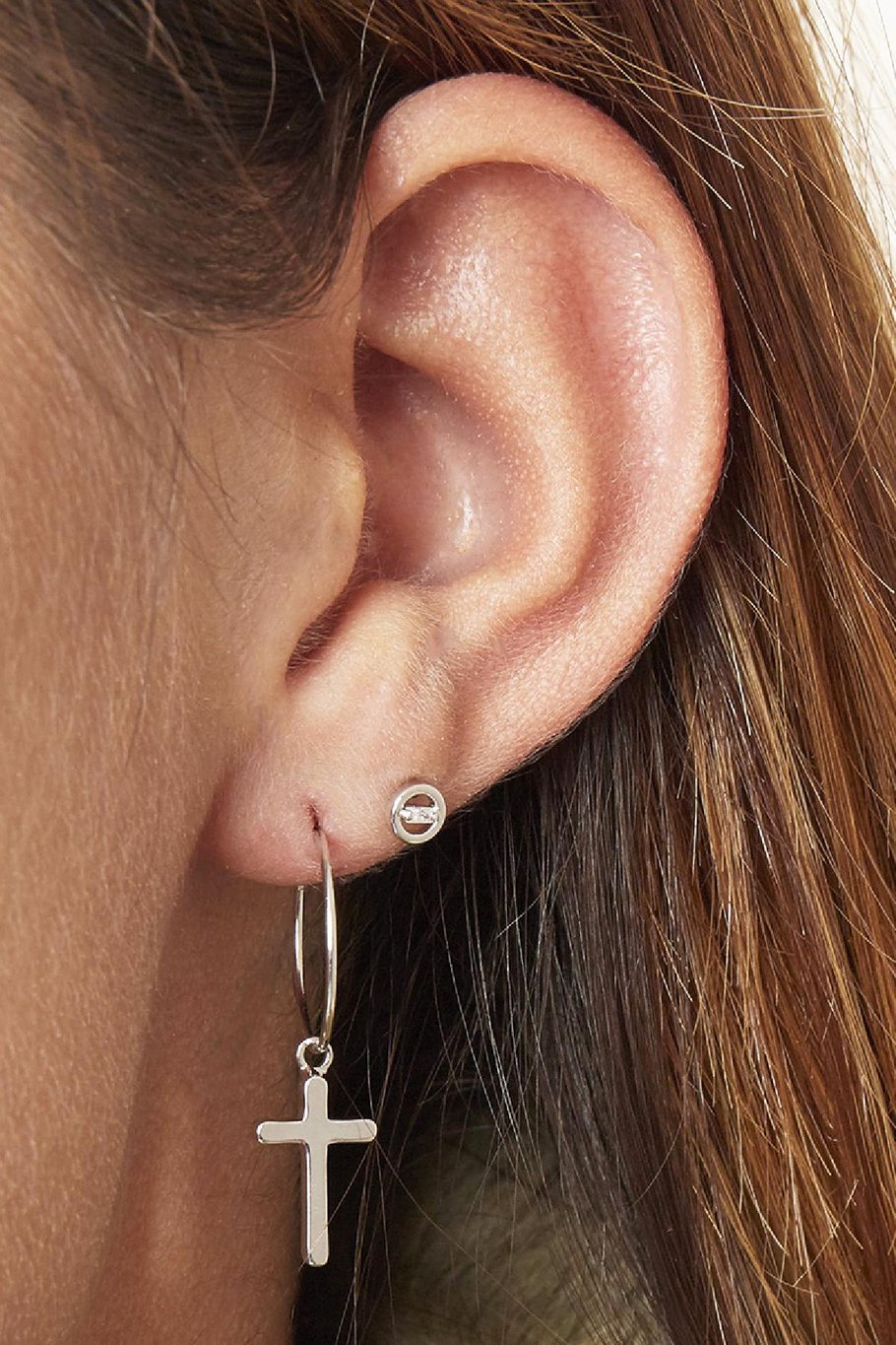boucles d'couleur oreilles chic cross argenté plaqué couleur or Image2