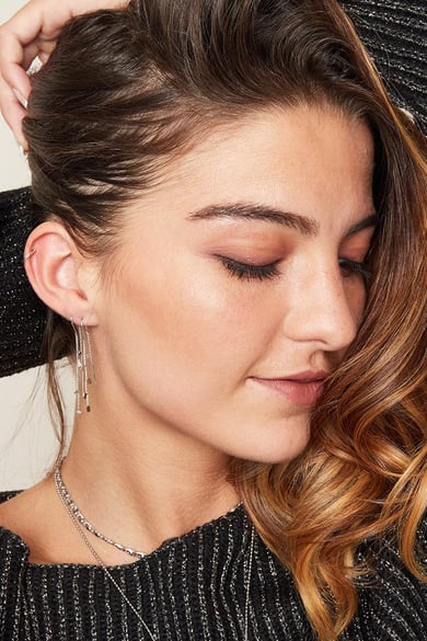 Boucles d'oreilles Dangle -  Triangle Cuivré h5 Image3