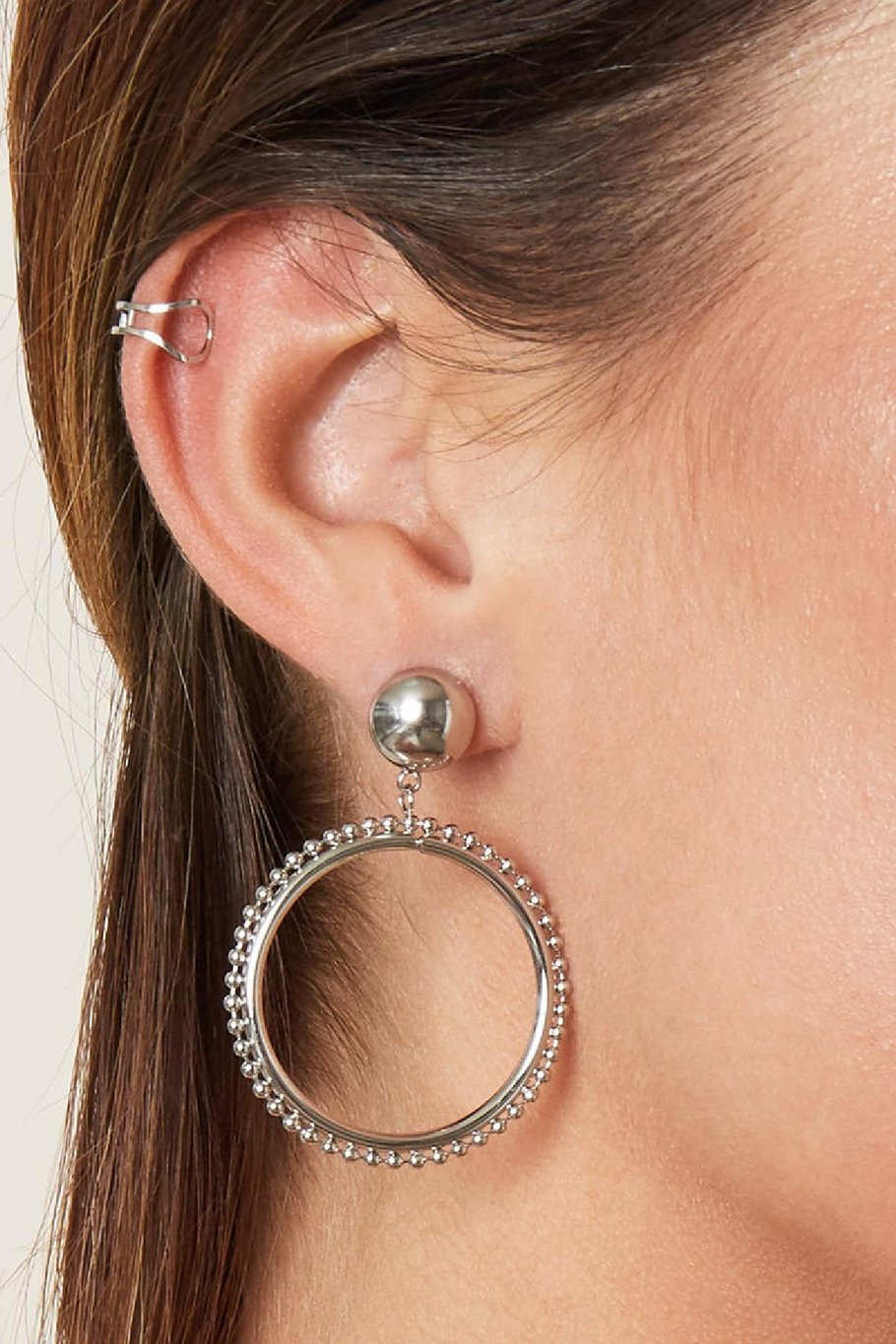 Earcuff Q Zilver Stainless Steel Afbeelding2