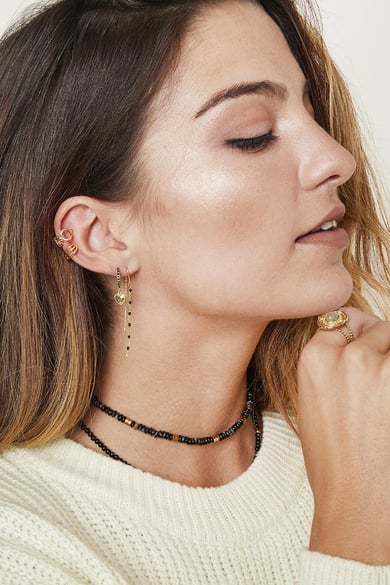 Boucles d'Oreilles Prima Donna Rouge vin Cuivré h5 Image5