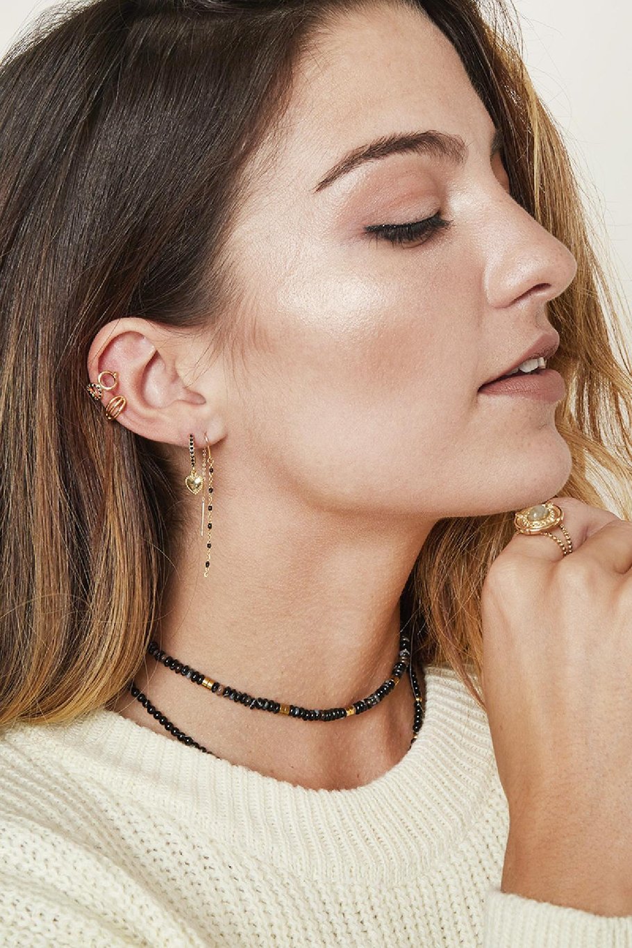 Boucles d'Oreilles Prima Donna Rouge vin Cuivré Image5