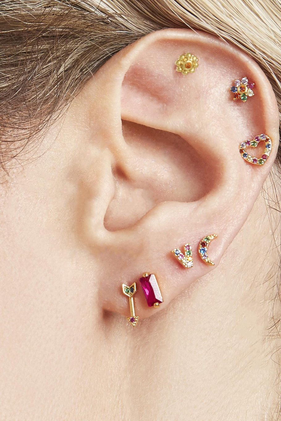 Oorbellen Flowery Zilver Koper Afbeelding2
