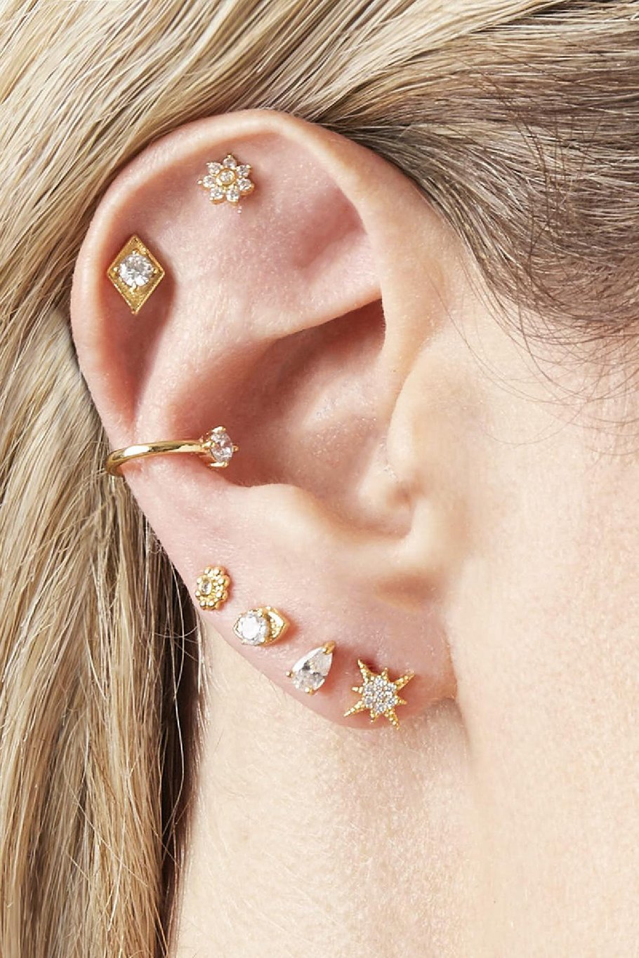 Pendientes Rhinestone Triangle Multicolor Cobre Imagen2