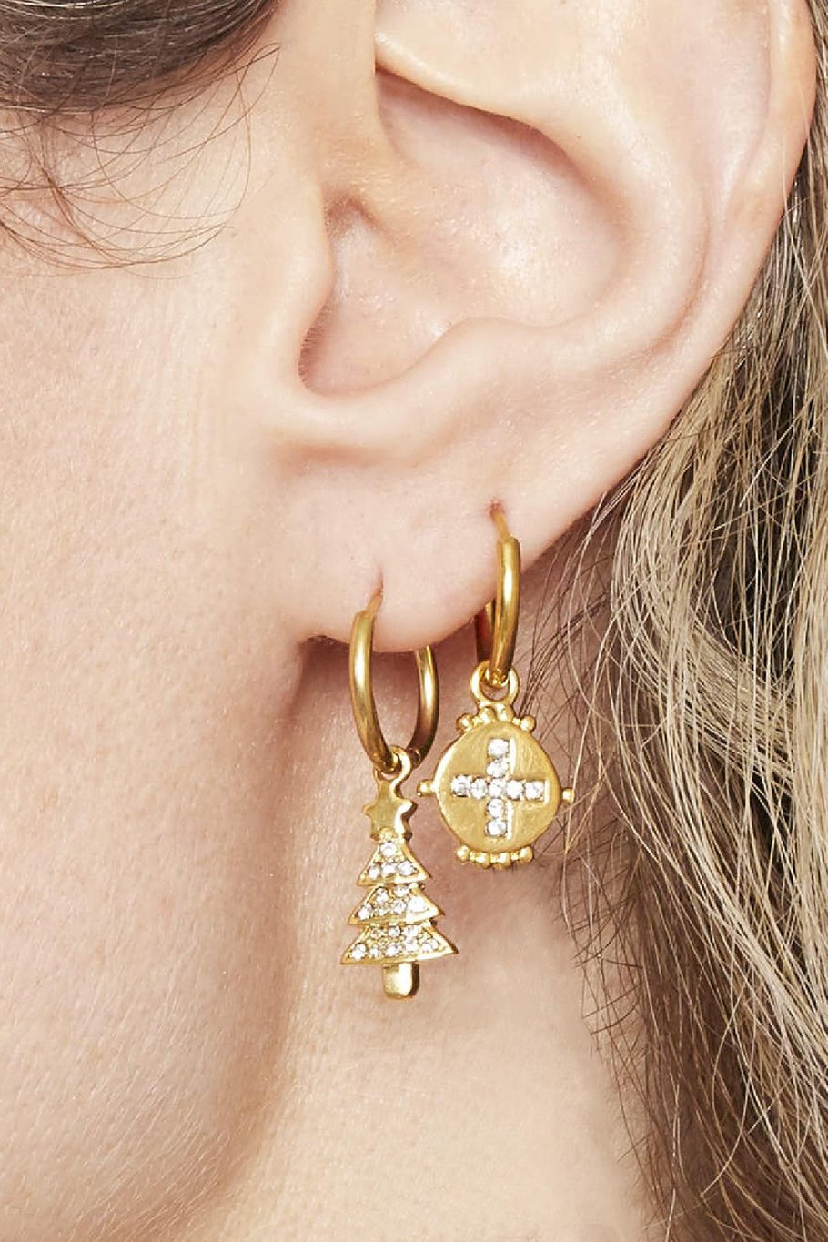 Earrings Happy Tree Gold Color Stainless Steel Picture2