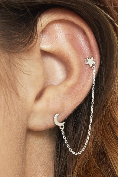 Pendientes Star &amp; Moon Plata Cobre h5 Imagen2
