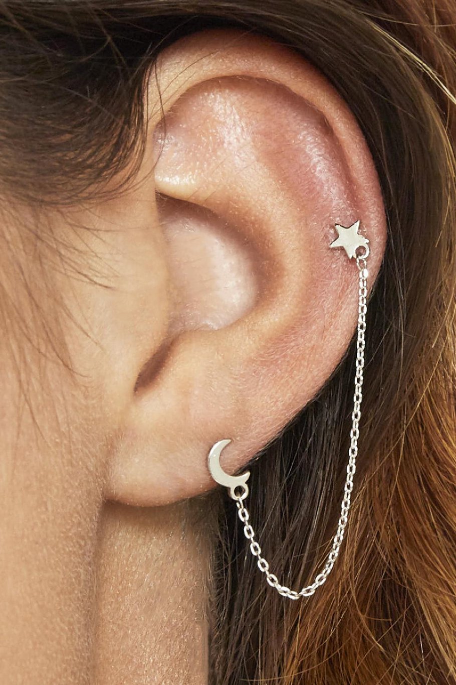 Pendientes Star &amp; Moon Plata Cobre Imagen2
