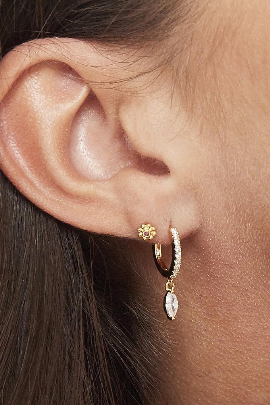 Earrings Zircon Drop Silver Color Copper Picture2