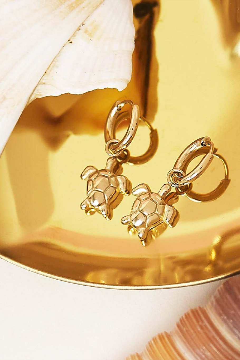 Boucles d'oreilles Under Water Turtle Argenté Acier inoxydable Image2