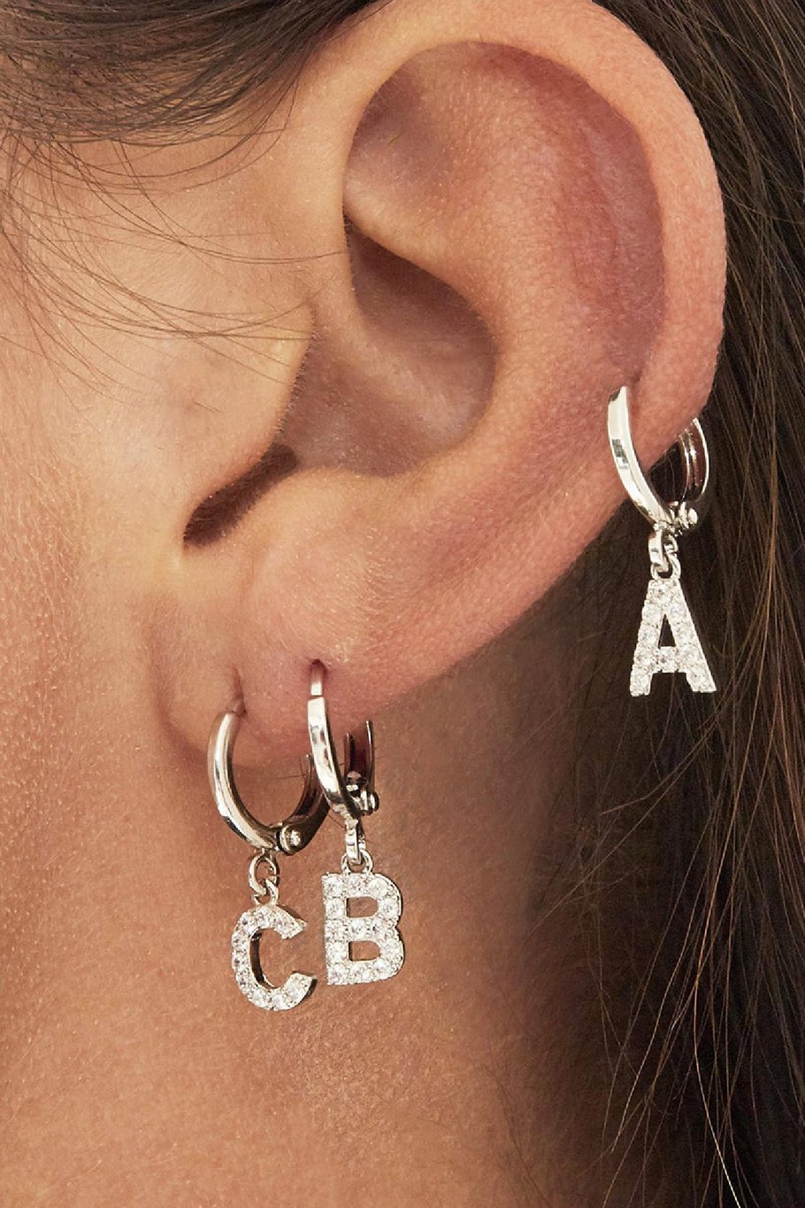 Earrings Initial P Black Copper h5Picture8