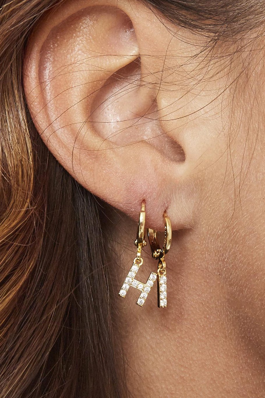 Earrings Initial P Black Copper h5Picture7