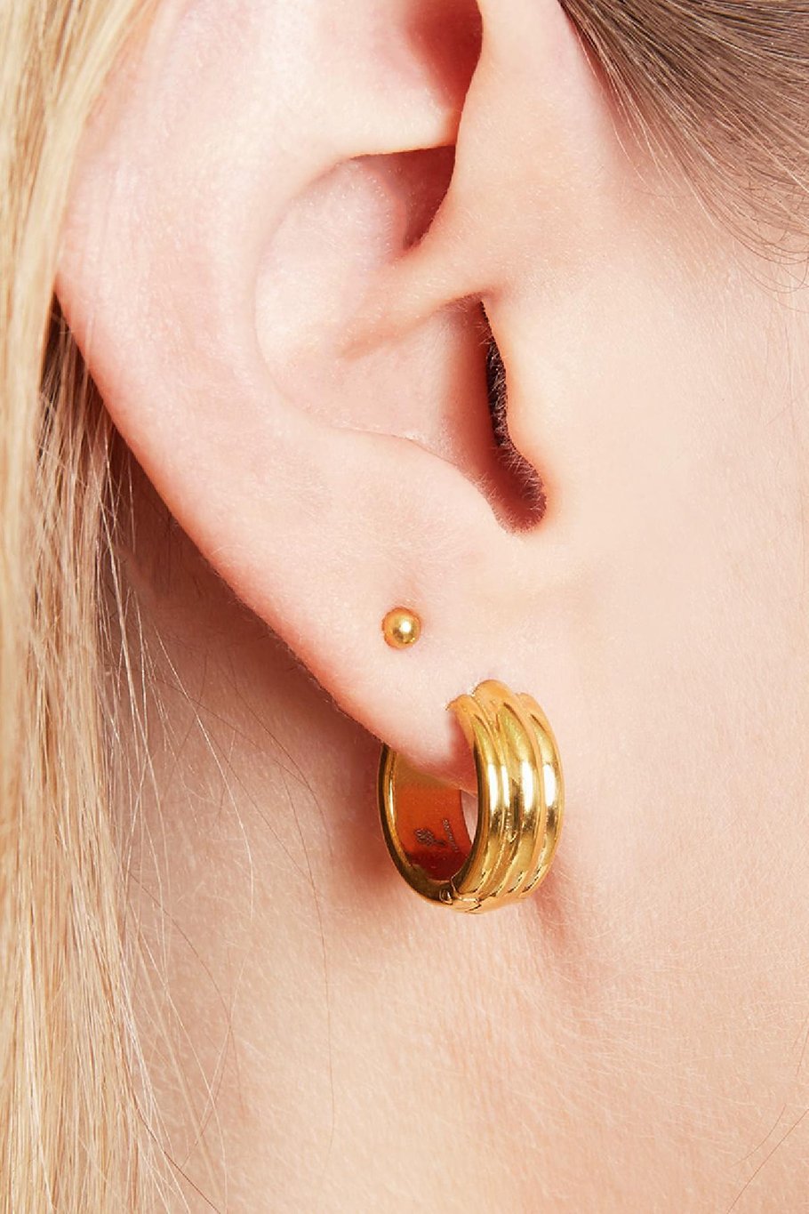 Oorbellen Glammish Goud kleur Stainless Steel Afbeelding2