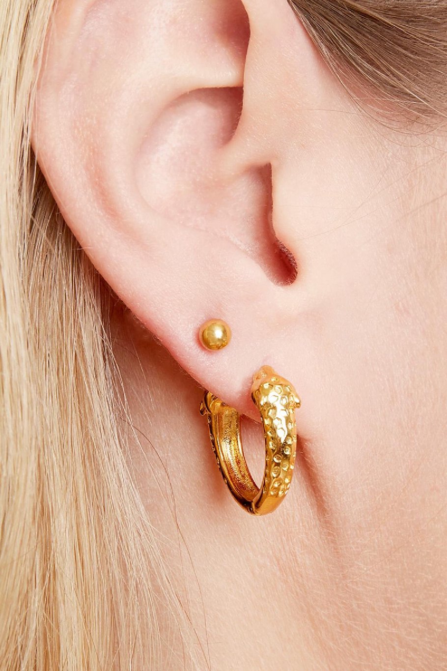 Earrings Big Dot Gold Color Stainless Steel Picture2