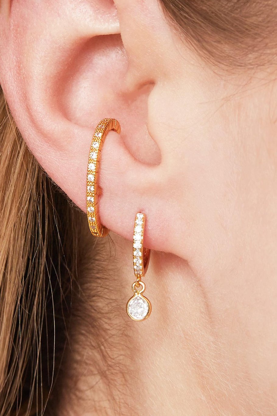 Earcuff Piercing Shimmer Argenté Cuivré Image2