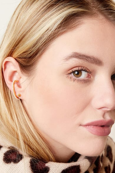 Earcuff Piercing Pearls Plata Cobre h5 Imagen3