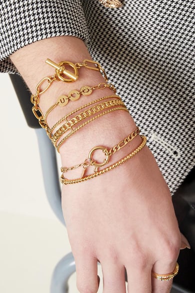 Armband Lucky Lock Goldfarbe Edelstahl h5 Bild2