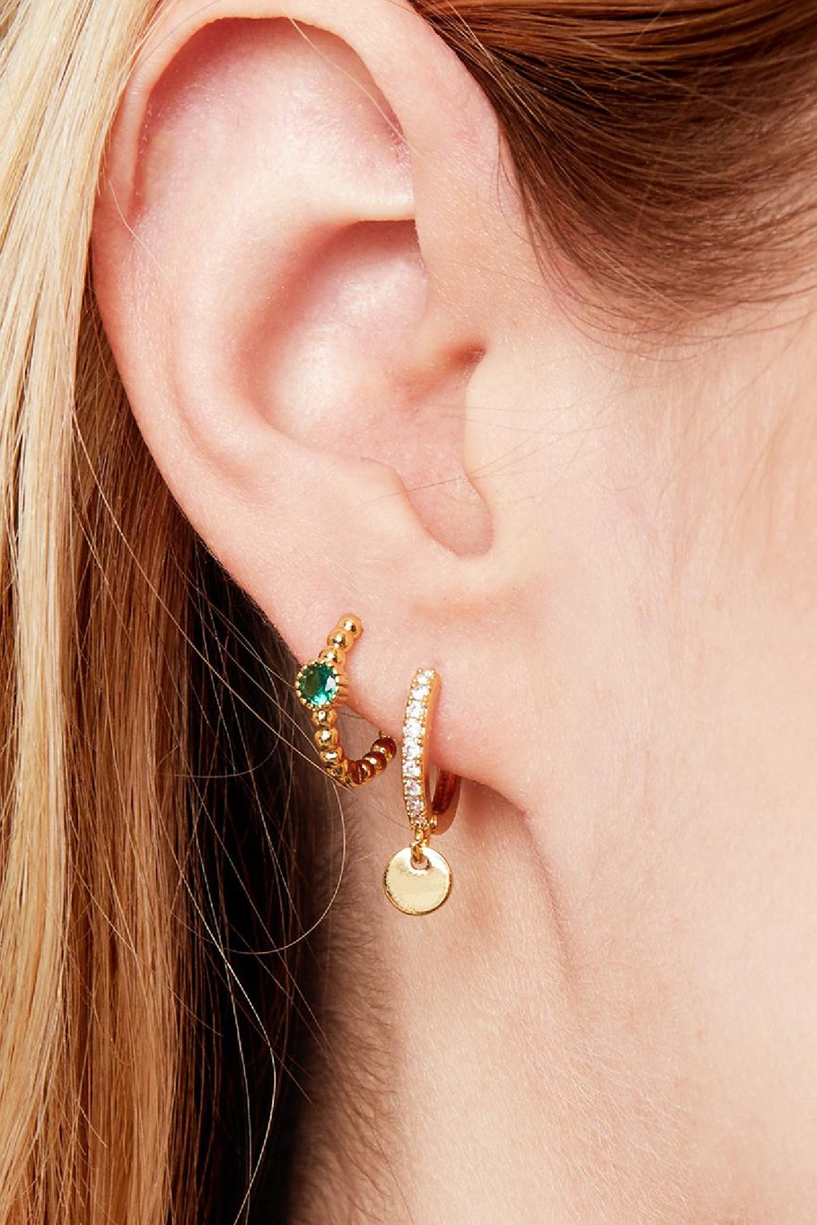 Earrings Diamond Coin Gold Color Copper Picture2