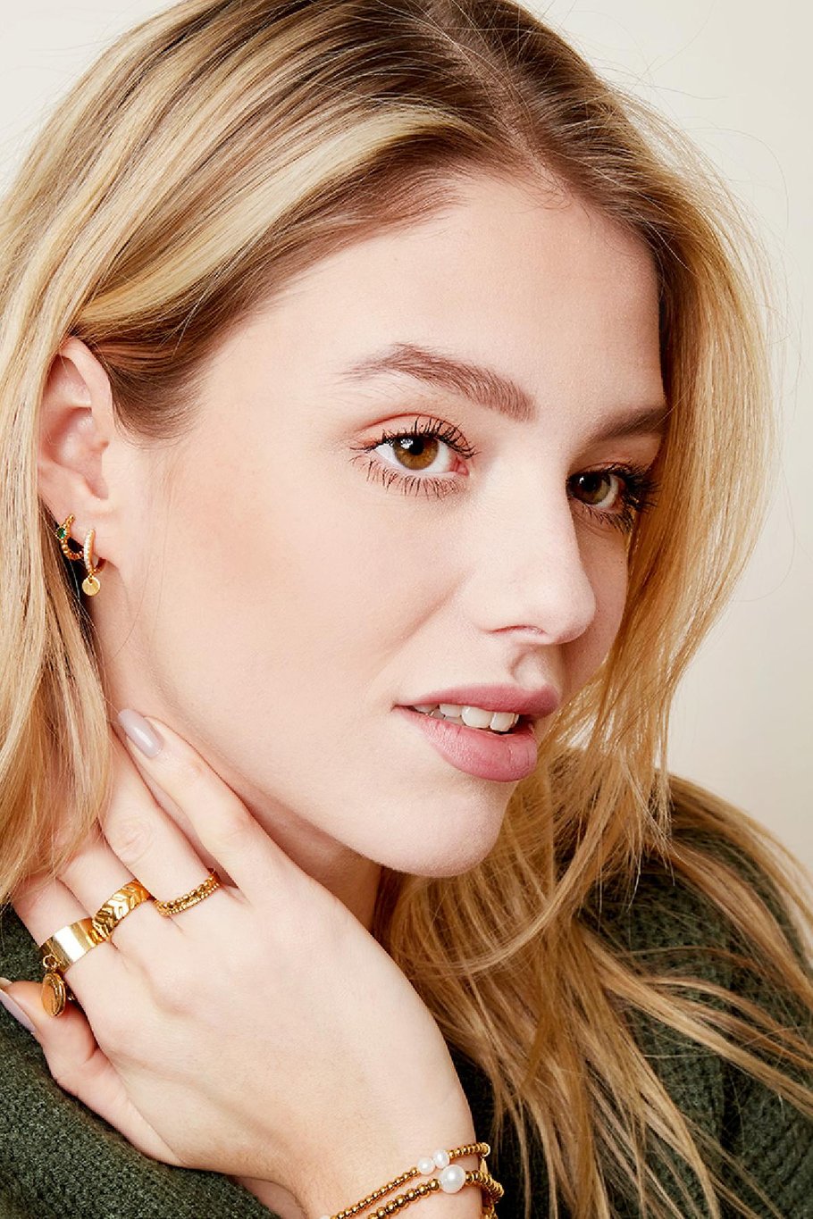 Earrings Diamond Coin Gold Color Copper Picture3