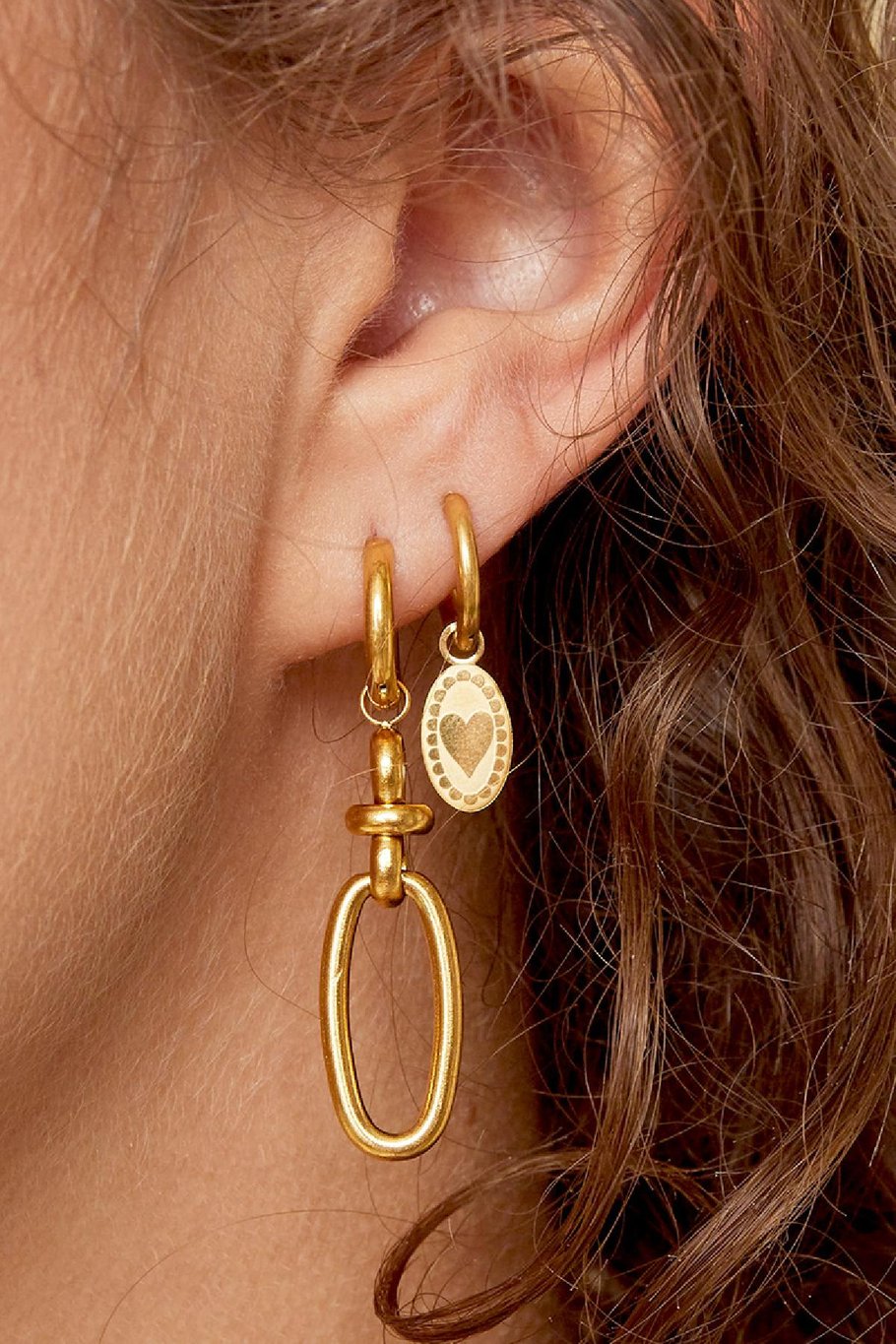 Pendientes Hang Loose Plata Acero inoxidable Imagen2