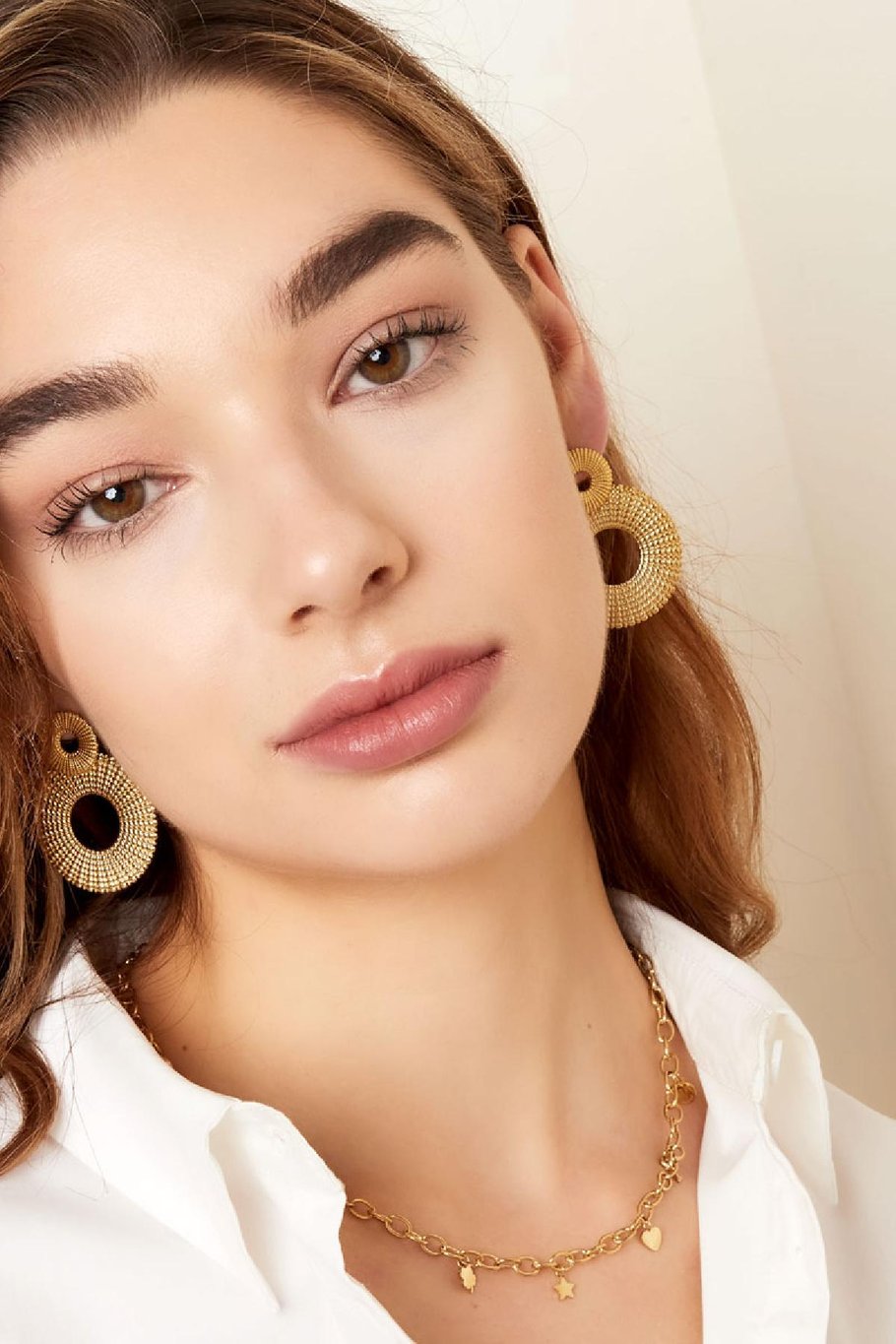 Statement earrings circles Silver Color Stainless Steel Picture2