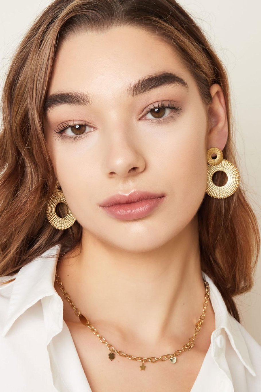 Statement earrings circles Silver Color Stainless Steel Picture4