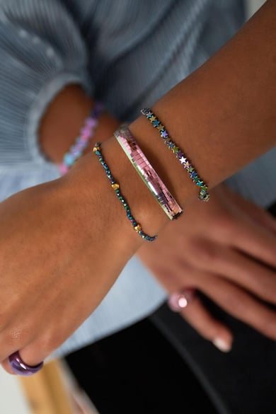 Bracciale olografico/perline Colore oro Multi Hematite h5 Immagine2
