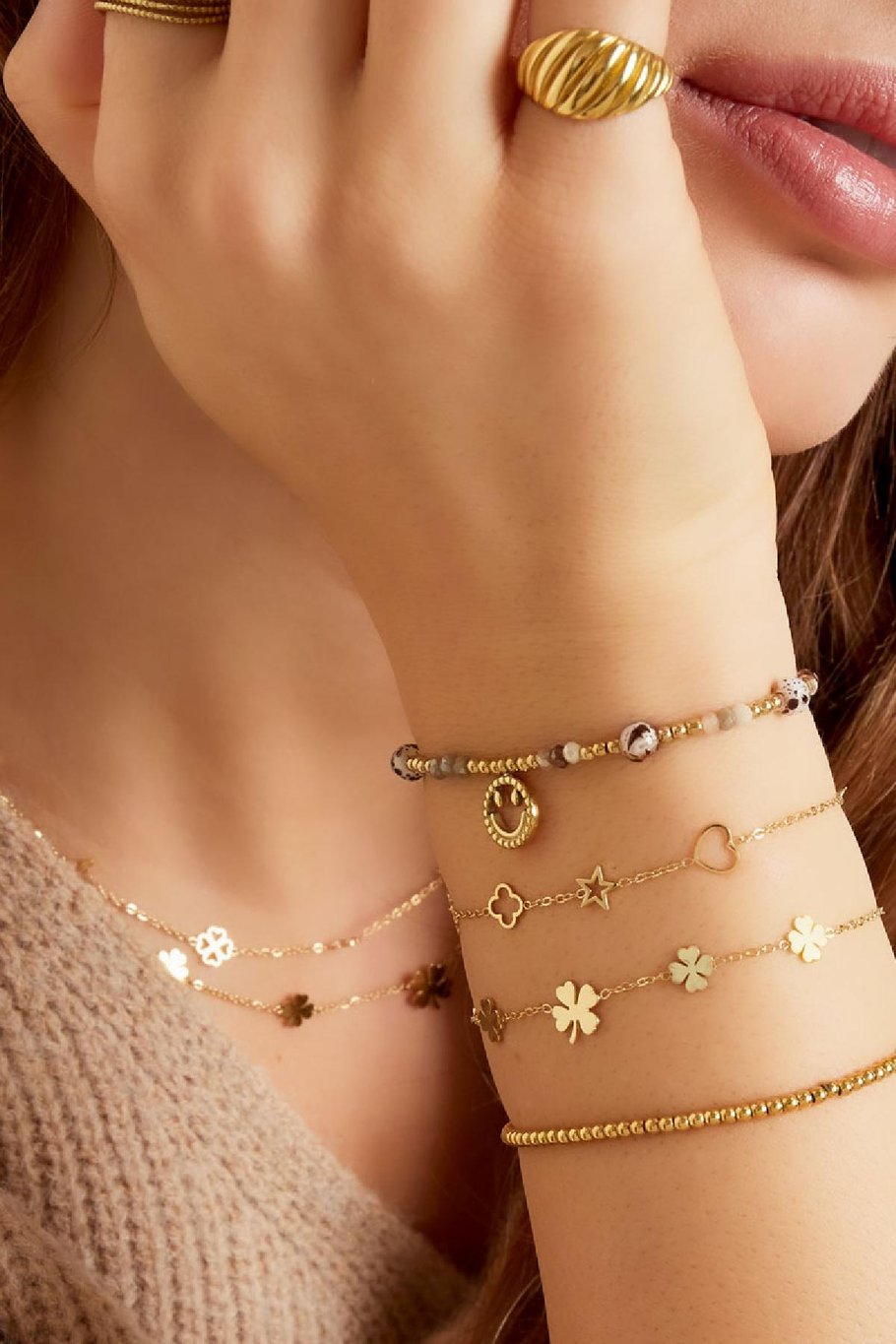 Bracelet with figures Gold Color Stainless Steel Picture3