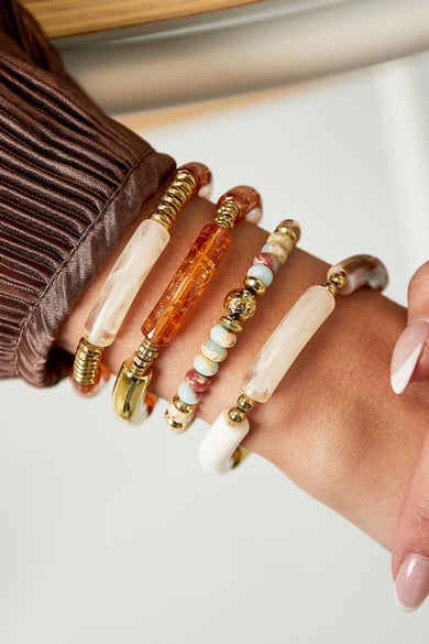 bracelet with multi-coloured stone beads - natural stones collection green &amp;  h5 Picture3
