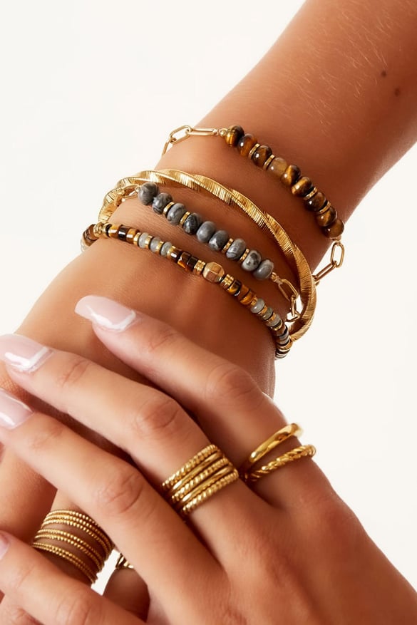 Gros bracelet avec des pierres Vert Stone 2
