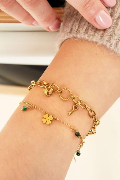 Armbandschlüssel &amp; Schloss Silber Edelstahl h5 Bild2