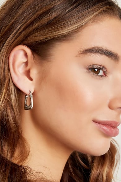 Boucles d'oreilles à motifs Argenté Acier inoxydable h5 Image3